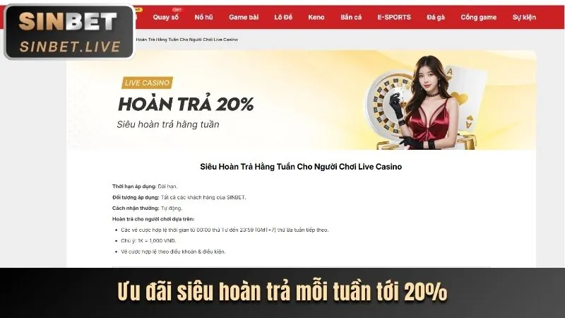 Khuyến mãi đặc biệt theo từng trò chơi sodocasino